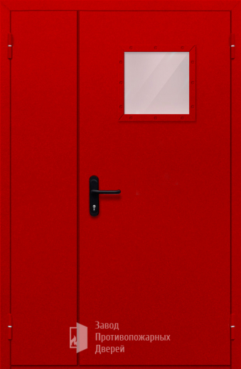 Фото двери «Полуторная со стеклопакетом (красная)» в Дмитрову