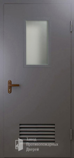 Фото двери «Техническая дверь №5 со стеклом и решеткой» в Дмитрову