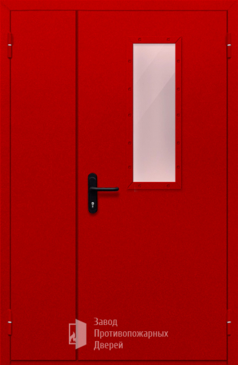 Фото двери «Полуторная со стеклом (красная)» в Дмитрову