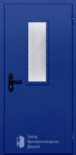 Фото двери «Однопольная со стеклом (синяя)» в Дмитрову