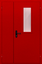 Фото двери «Полуторная со стеклом (красная)» в Дмитрову