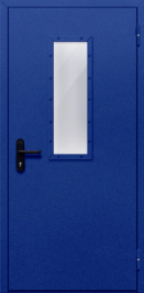 Фото двери «Однопольная со стеклом (синяя)» в Дмитрову
